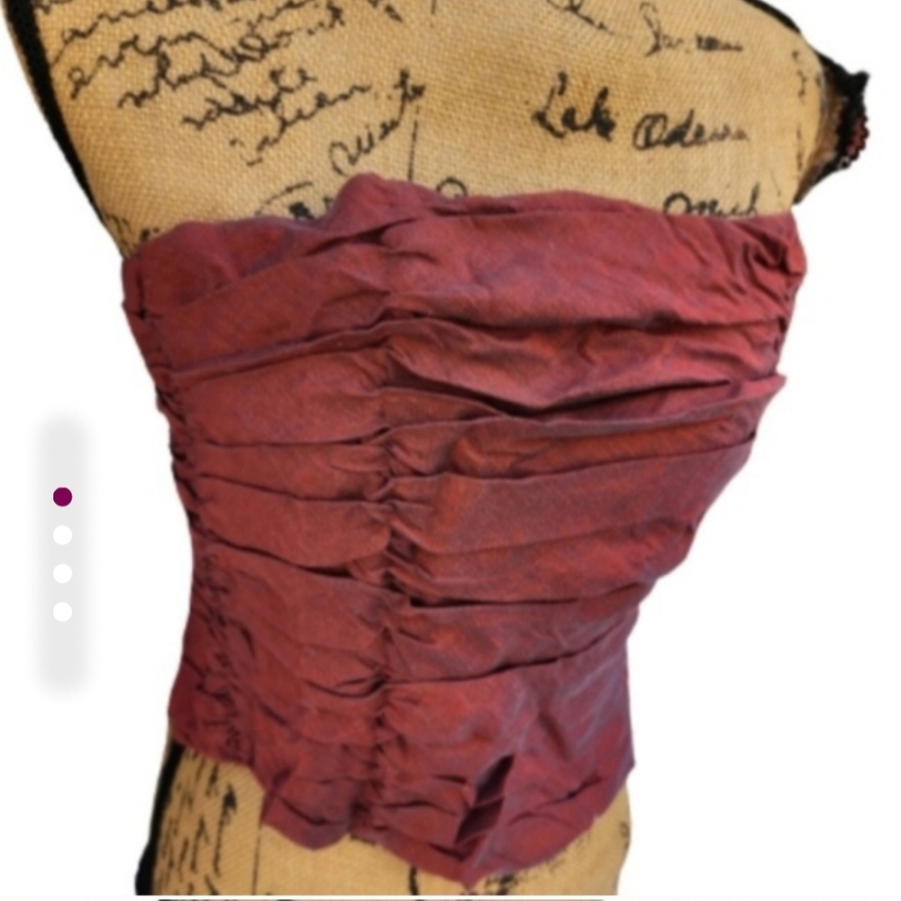 Burgundy Strapless Top